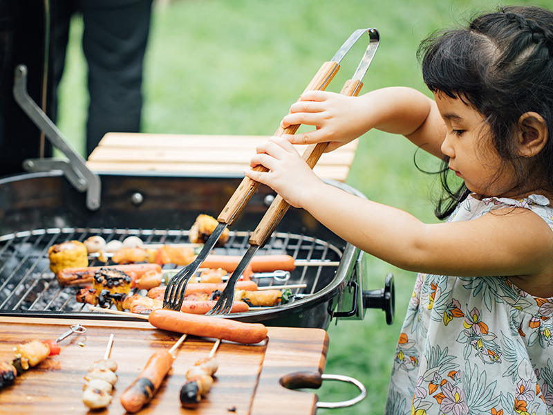 Campsite cooking at park farm campsite